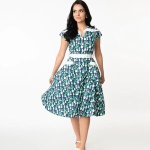 Bettie Draper Cactus Unique Vintage dress size 6-8